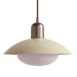 Arundel Mushroom Pendant - Pewter / Bone Shade