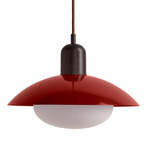 Arundel Mushroom Pendant - Blackened Brass / Oxide Red Shade