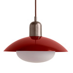 Arundel Mushroom Pendant - Pewter / Oxide Red Shade