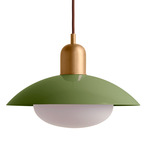 Arundel Mushroom Pendant - Brass / Reed Green Shade