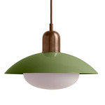 Arundel Mushroom Pendant - Patina Brass / Reed Green Shade