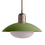 Arundel Mushroom Pendant - Pewter / Reed Green Shade
