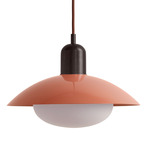 Arundel Mushroom Pendant - Blackened Brass / Peach Shade