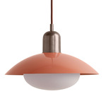 Arundel Mushroom Pendant - Pewter / Peach Shade