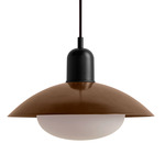 Arundel Mushroom Pendant - Black / Patina Brass Shade