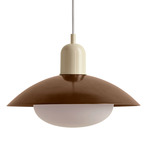 Arundel Mushroom Pendant - Bone / Patina Brass Shade