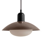 Arundel Mushroom Pendant - Black / Pewter Shade