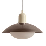 Arundel Mushroom Pendant - Bone / Pewter Shade