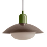 Arundel Mushroom Pendant - Reed Green / Pewter Shade