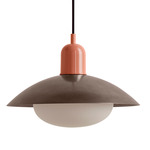 Arundel Mushroom Pendant - Peach / Pewter Shade
