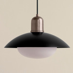 Arundel Mushroom Outdoor Pendant - Pewter / Black Shade