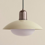 Arundel Mushroom Outdoor Pendant - Pewter / Bone Shade