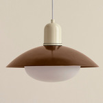 Arundel Mushroom Outdoor Pendant - Bone / Patina Brass Shade