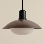 Arundel Mushroom Outdoor Pendant - Black / Pewter Shade