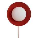 Arundel Mushroom Surface Mount - Brass Canopy / Oxide Red Shade
