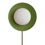 Arundel Mushroom Surface Mount - Patina Brass Canopy / Reed Green Shade