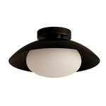 Arundel Mushroom Outdoor Surface Mount - Blackened Brass Canopy / Black Shade