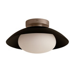 Arundel Mushroom Outdoor Surface Mount - Pewter Canopy / Black Shade