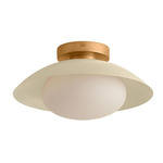 Arundel Mushroom Outdoor Surface Mount - Brass Canopy / Bone Shade