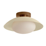 Arundel Mushroom Outdoor Surface Mount - Patina Brass Canopy / Bone Shade