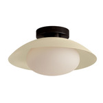 Arundel Mushroom Outdoor Surface Mount - Blackened Brass Canopy / Bone Shade