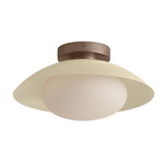 Arundel Mushroom Outdoor Surface Mount - Pewter Canopy / Bone Shade