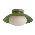 Arundel Mushroom Outdoor Surface Mount - Pewter Canopy / Reed Green Shade