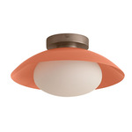 Arundel Mushroom Outdoor Surface Mount - Pewter Canopy / Peach Shade