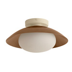 Arundel Mushroom Outdoor Surface Mount - Bone Canopy / Patina Brass Shade