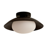 Arundel Mushroom Outdoor Surface Mount - Black Canopy / Blackened Brass Shade