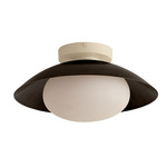 Arundel Mushroom Outdoor Surface Mount - Bone Canopy / Blackened Brass Shade