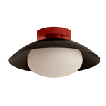 Arundel Mushroom Outdoor Surface Mount - Oxide Red Canopy / Blackened Brass Shade