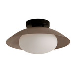 Arundel Mushroom Outdoor Surface Mount - Black Canopy / Pewter Shade