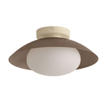 Arundel Mushroom Outdoor Surface Mount - Bone Canopy / Pewter Shade