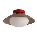 Arundel Mushroom Outdoor Surface Mount - Oxide Red Canopy / Pewter Shade