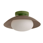 Arundel Mushroom Outdoor Surface Mount - Reed Green Canopy / Pewter Shade