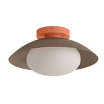 Arundel Mushroom Outdoor Surface Mount - Peach Canopy / Pewter Shade