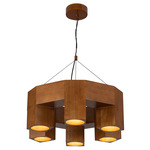 Bosco Chandelier - Natural Oak / Frosted