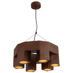 Bosco Chandelier - Walnut / Frosted