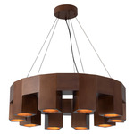 Bosco Chandelier - Walnut / Frosted