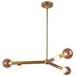 Reese Chandelier - Vintage Brass / Amber