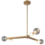 Reese Chandelier - Vintage Brass / Smoked
