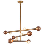 Reese Tiered Chandelier - Vintage Brass / Amber