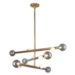 Reese Tiered Chandelier - Vintage Brass / Smoked