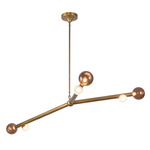 Reese Chandelier - Vintage Brass / Amber