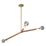 Reese Chandelier - Vintage Brass / Smoked
