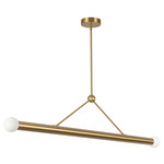 Calla Linear Pendant - Brushed Gold / Matte Opal