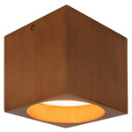 Bosco Ceiling Flush Light - Natural Oak / Frosted