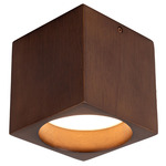 Bosco Ceiling Flush Light - Walnut / Frosted