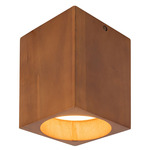 Bosco Ceiling Flush Light - Natural Oak / Frosted